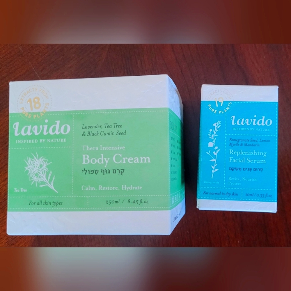 LAVIDO Body Cream & Replenishing Facial Serum lot NEW!